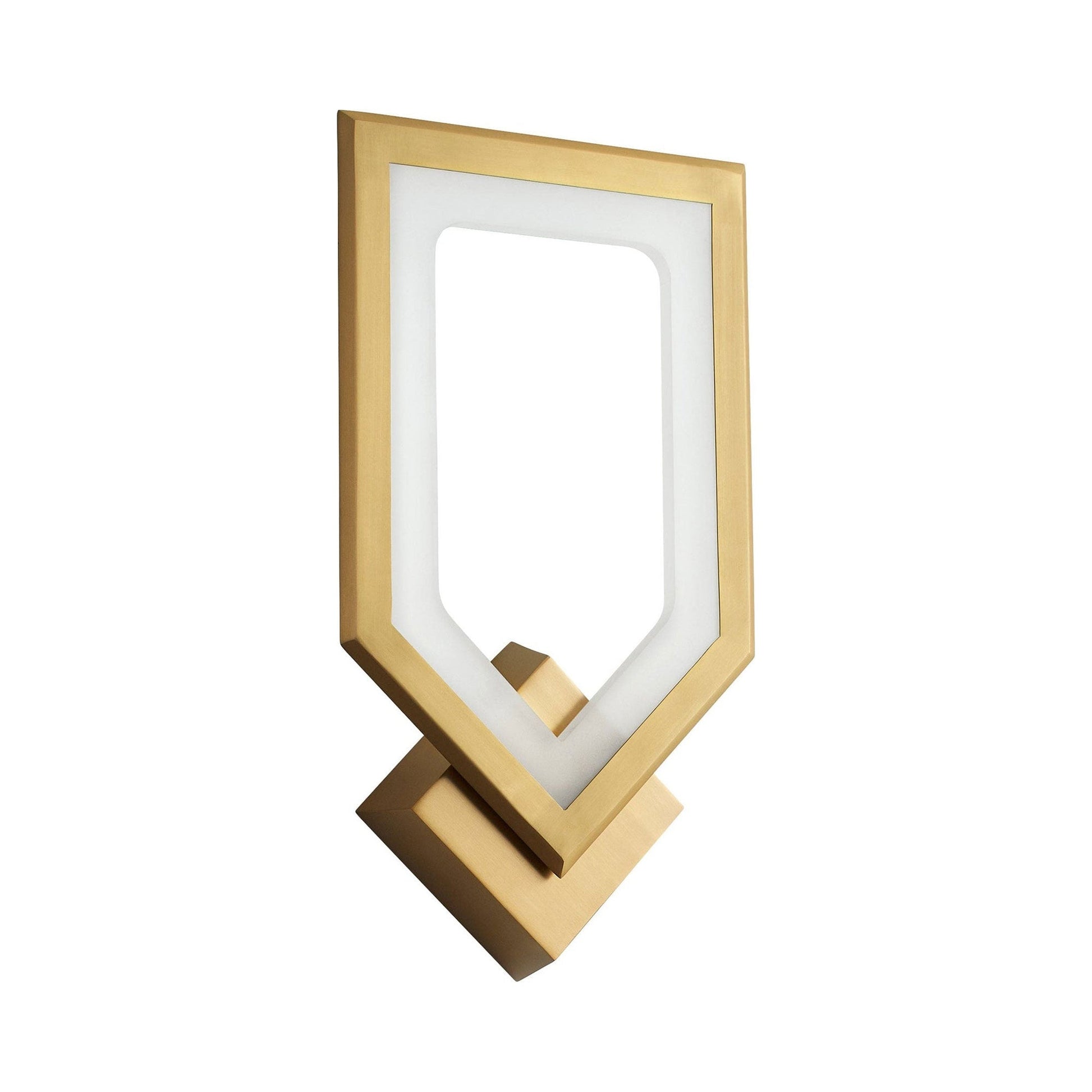 Aegis LED Wall Light in Aged Brass.