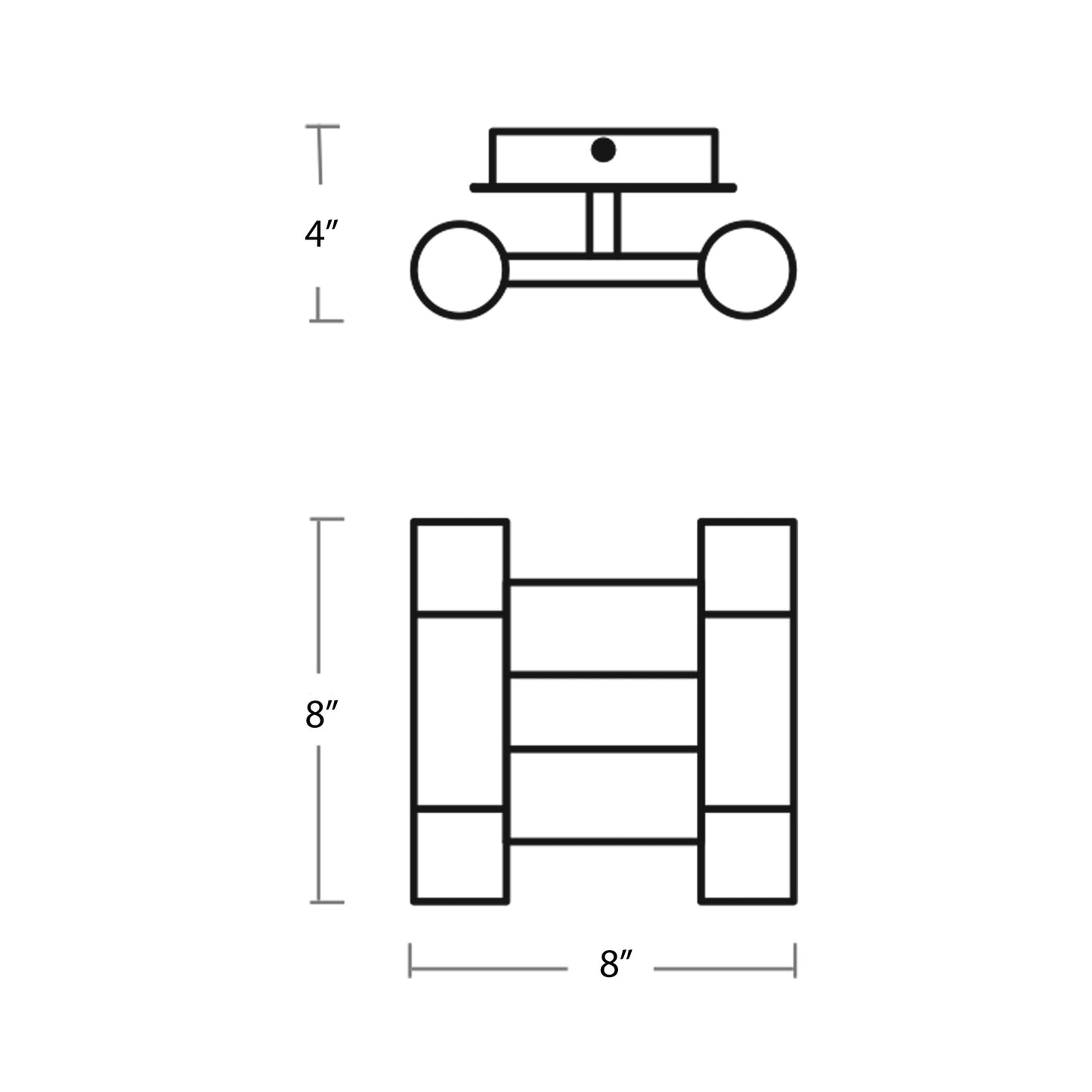 Alarum LED Bath Vanity Light - line drawing.