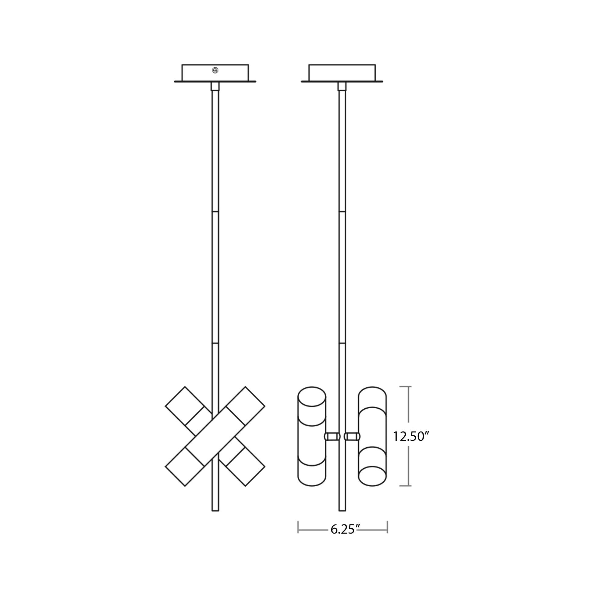 Alarum LED Pendant Light - line drawing.