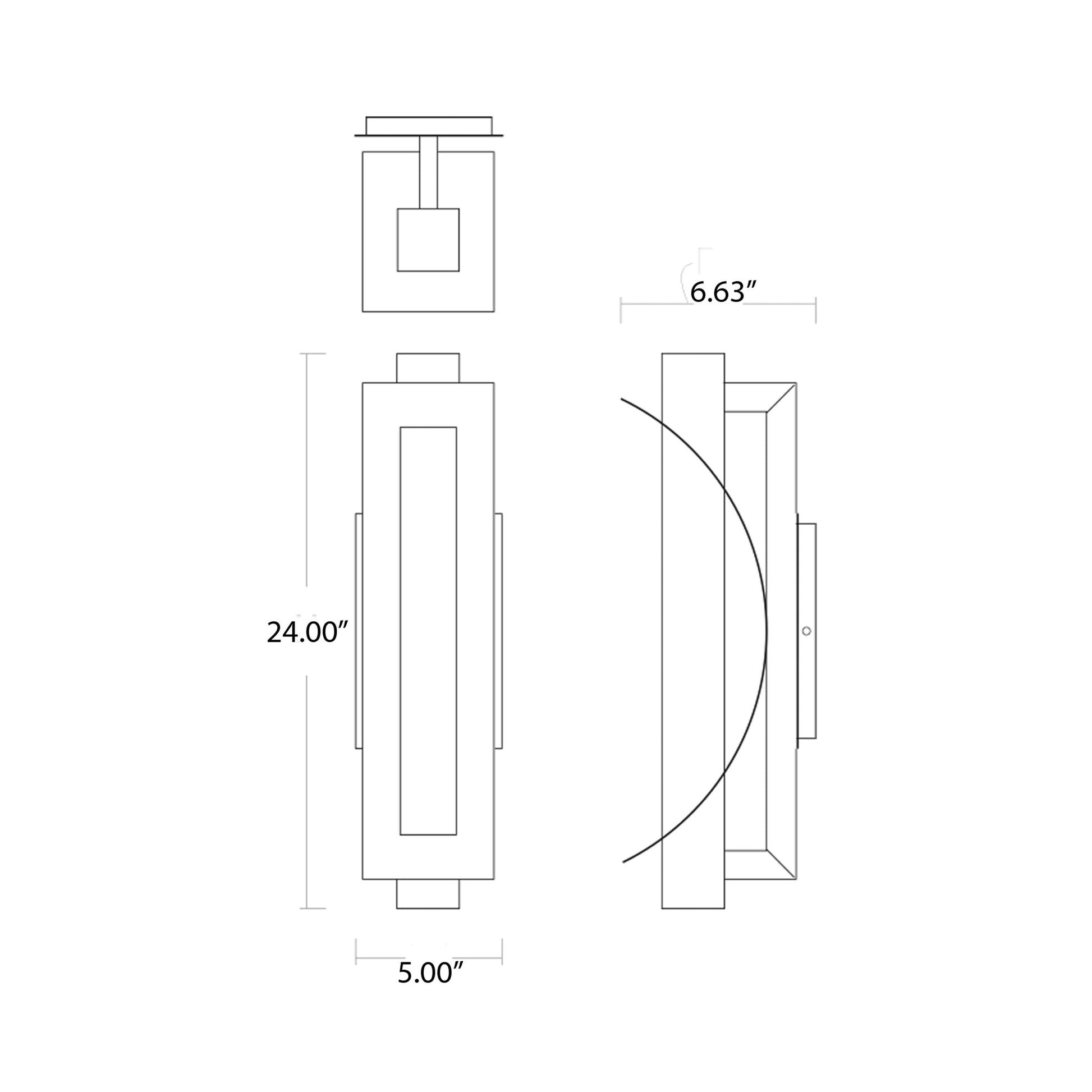 Albedo Outdoor LED Wall Light - line drawing.