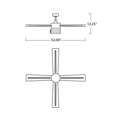 Allegro Ceiling Fan - line drawing.