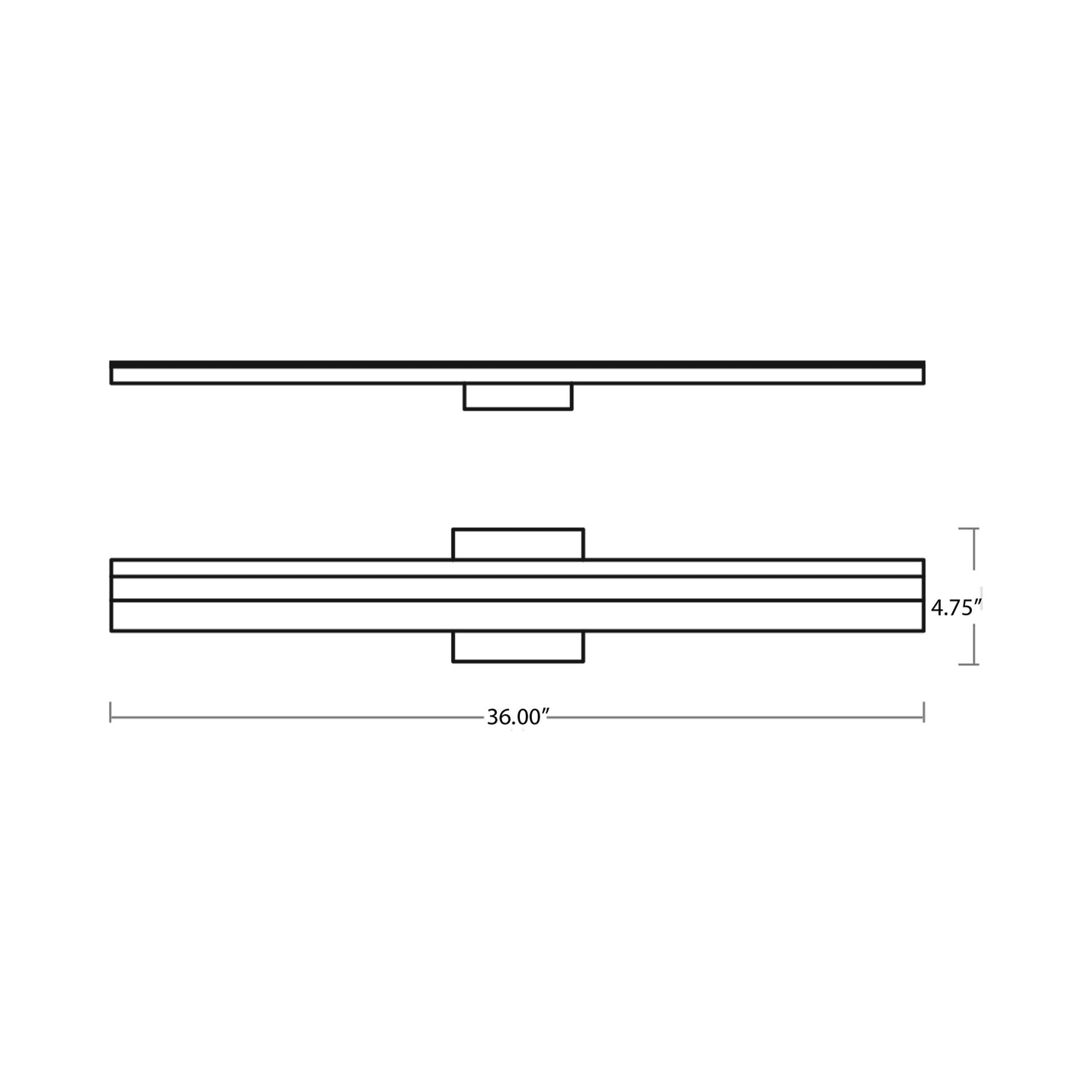 Antares LED Bath Vanity Light - line drawing.