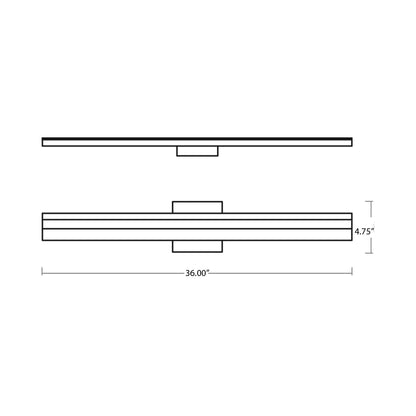 Antares LED Bath Vanity Light - line drawing.