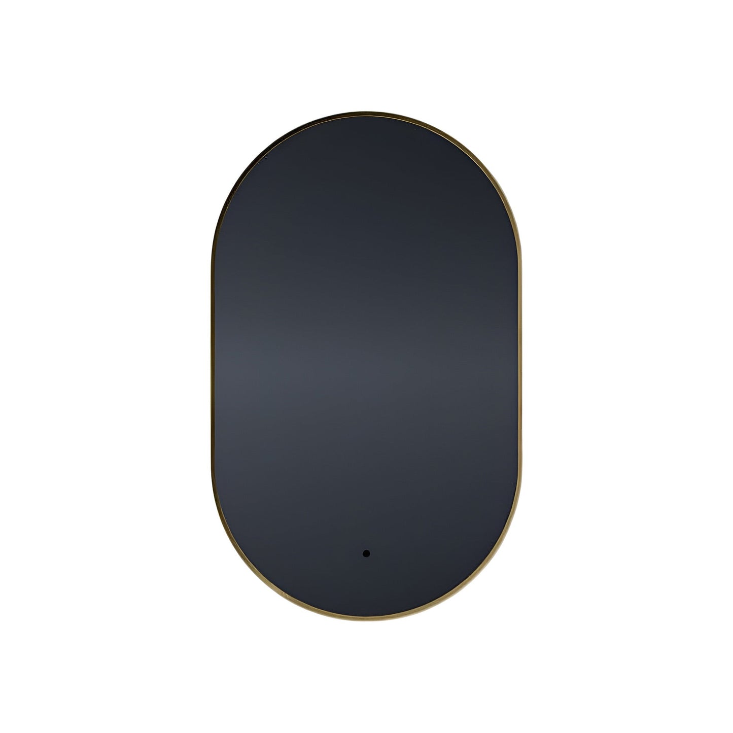 Argo LED Wall Mirror in Brushed Brass (36-Inch).