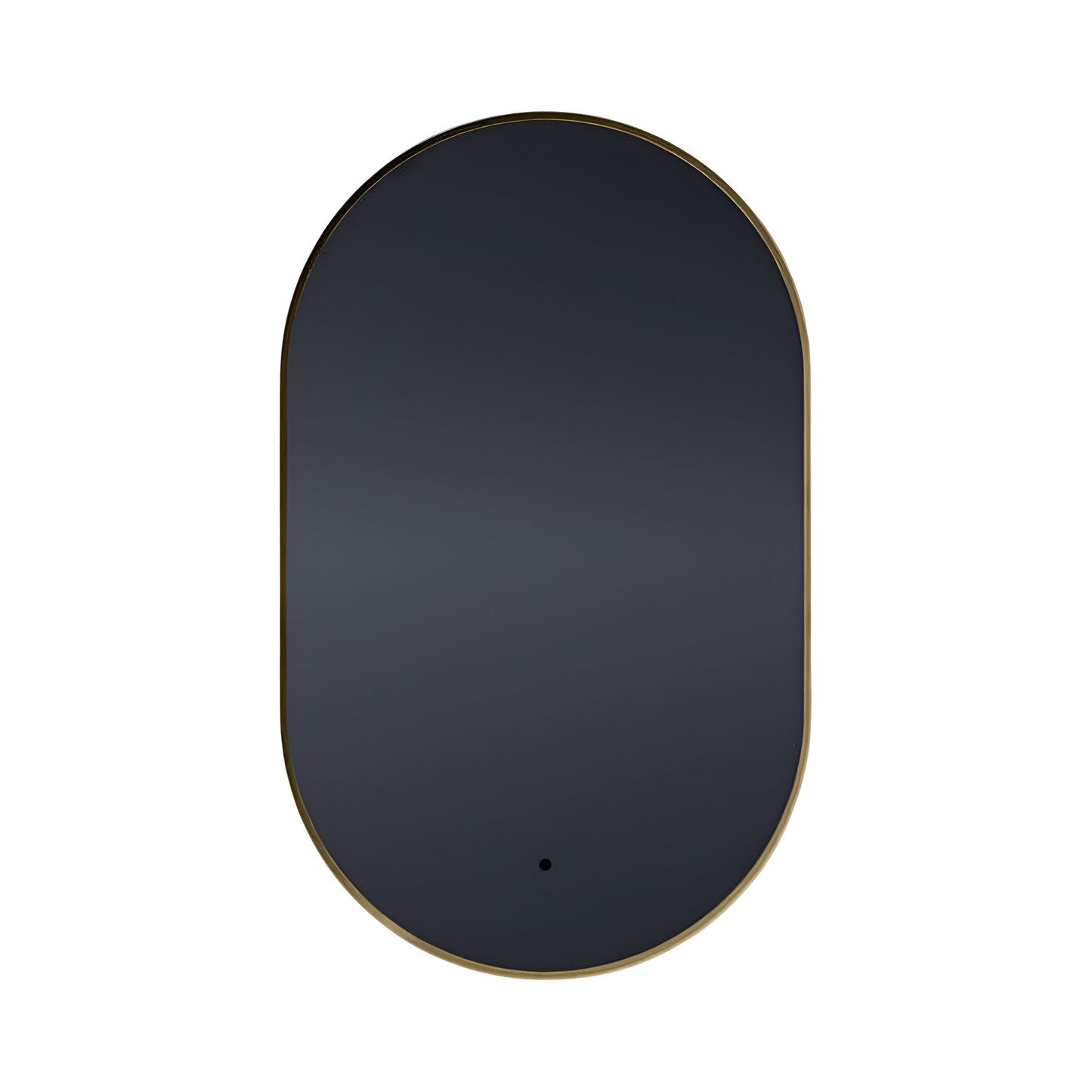 Argo LED Wall Mirror in Brushed Brass (48-Inch).