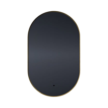 Argo LED Wall Mirror in Brushed Brass (48-Inch).