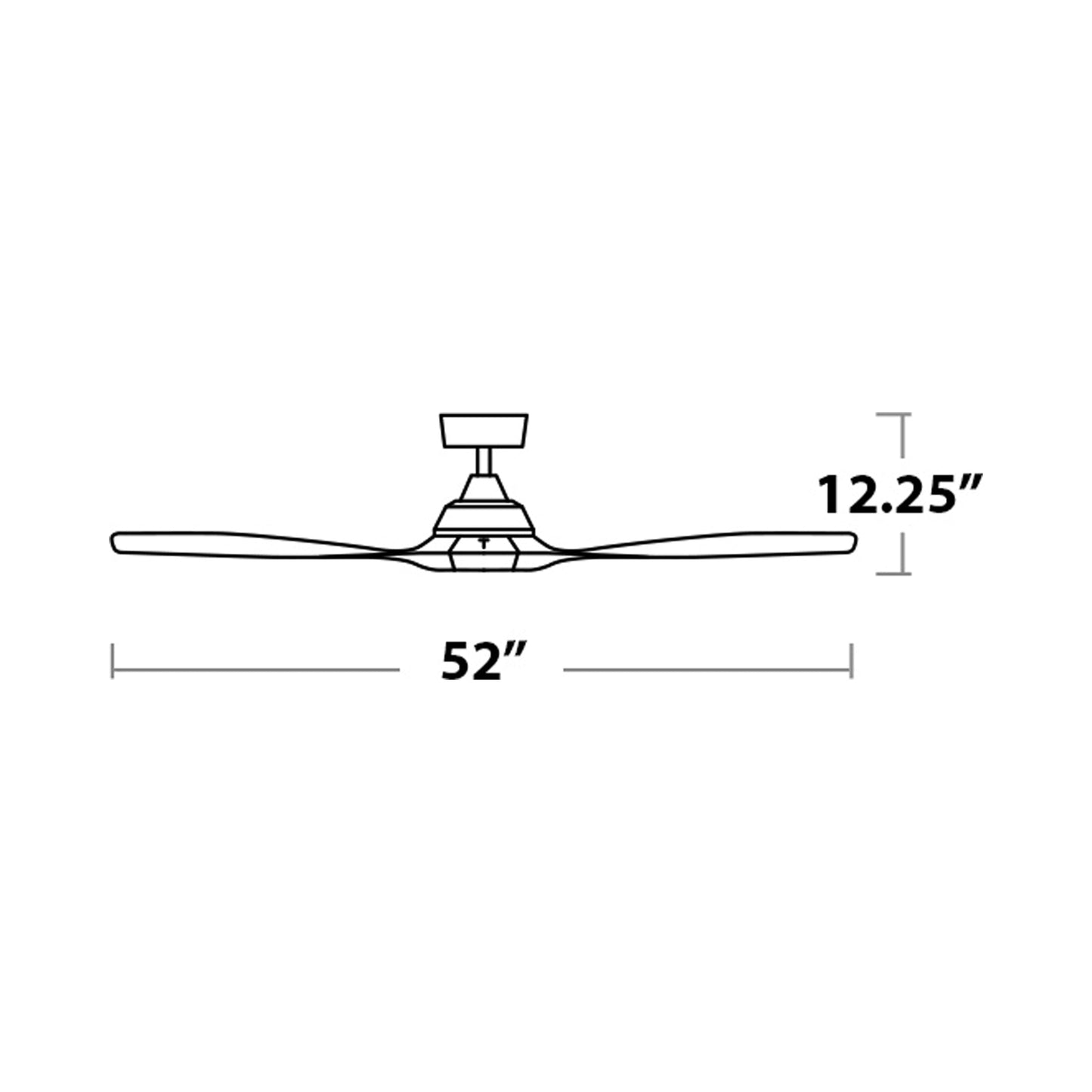 Avalon Ceiling Fan -line drawing.