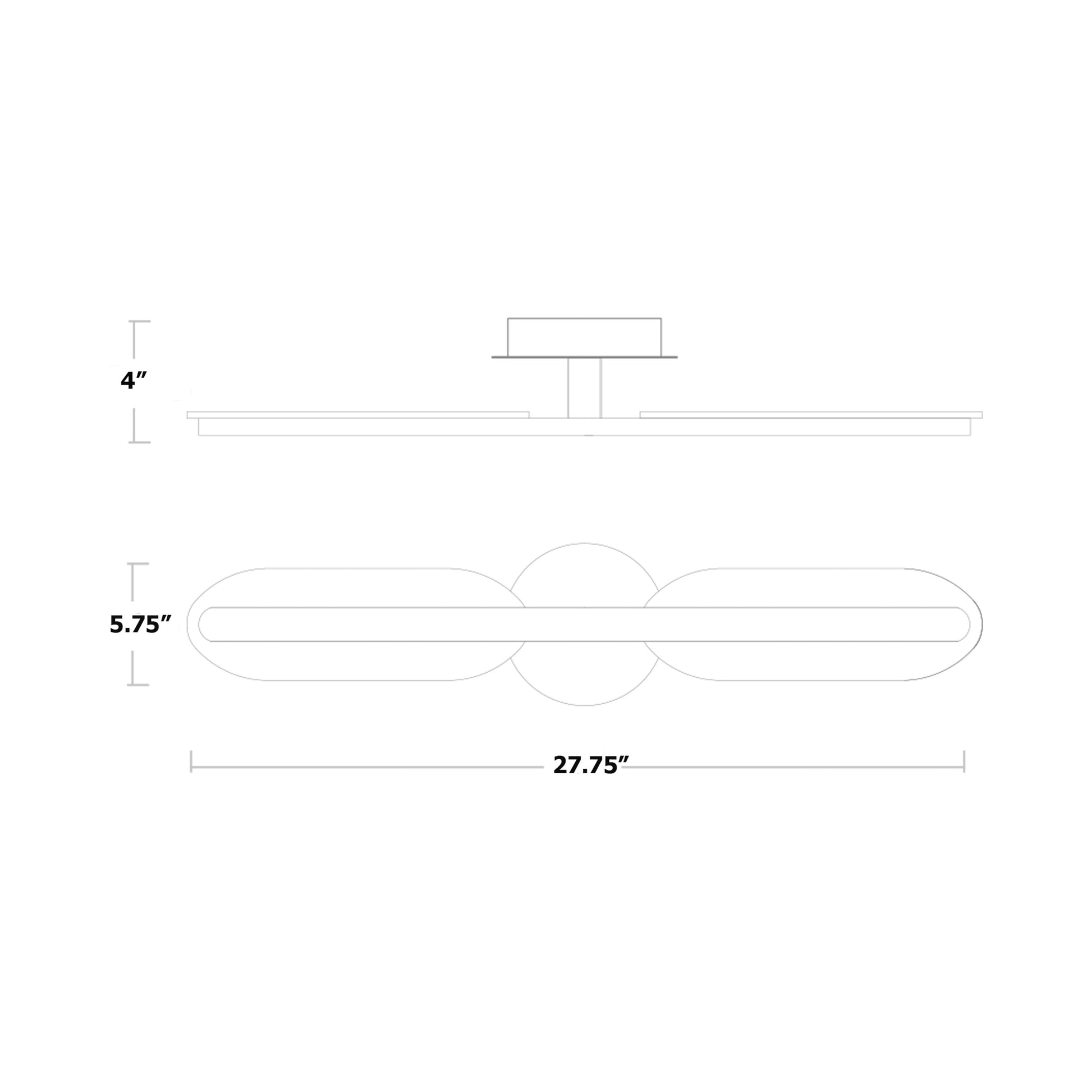 Avian LED Bath Vanity Light - line drawing.