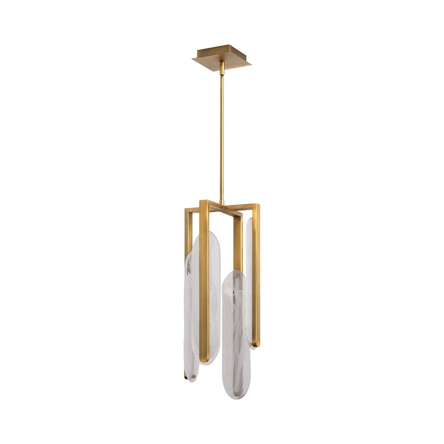 Avian LED Pendant Light in Brushed Brass.
