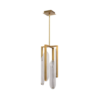 Avian LED Pendant Light in Brushed Brass.