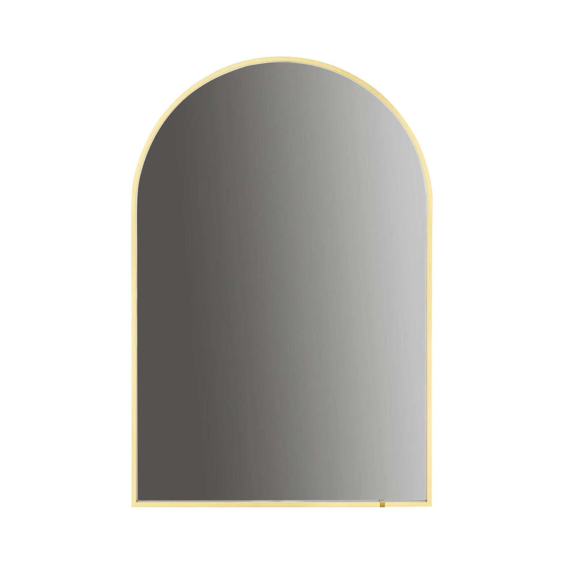 Avior Arch LED Wall Mirror in Brushed Brass (24-Inch).