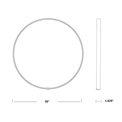 Avior Round LED Wall Mirror - line drawing.