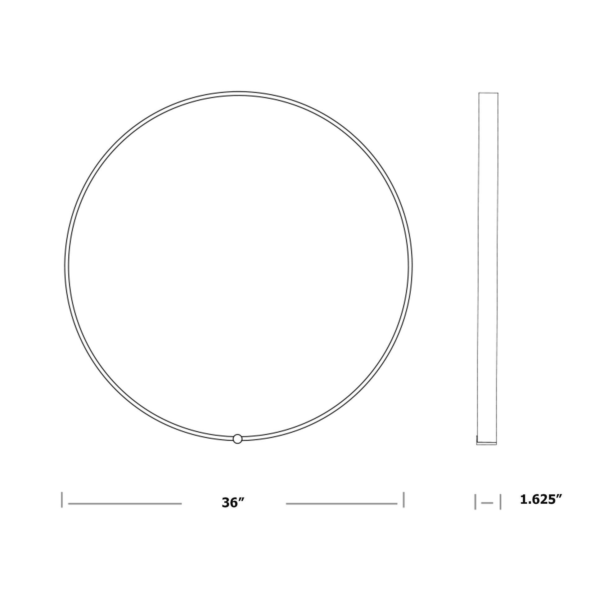 Avior Round LED Wall Mirror - line drawing.