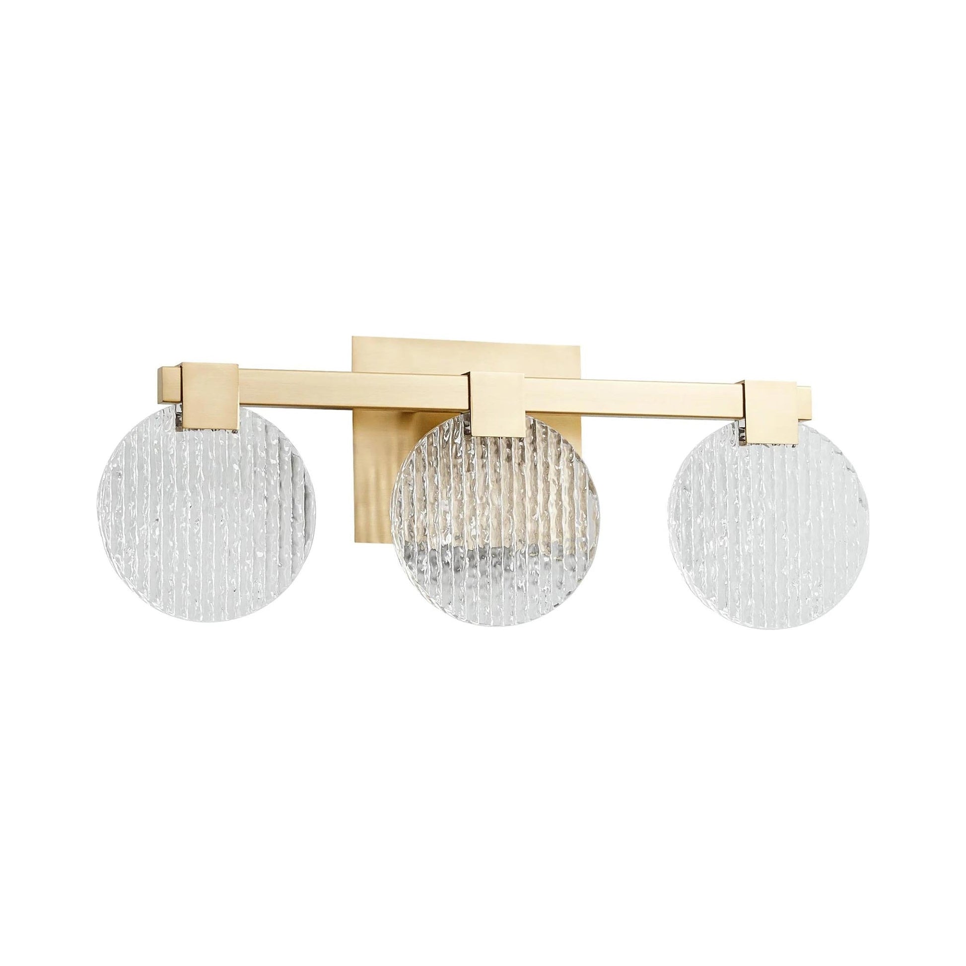 Axiom LED Bath Vanity Light in Aged Brass (3-Light).