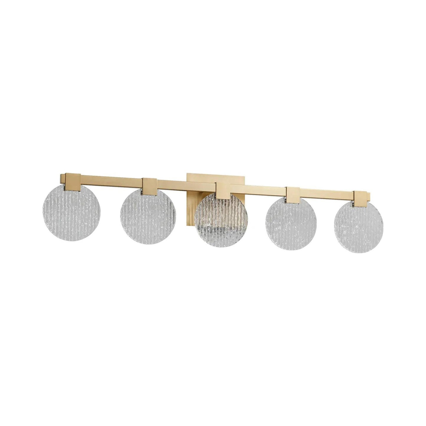 Axiom LED Bath Vanity Light in Aged Brass (5-Light).