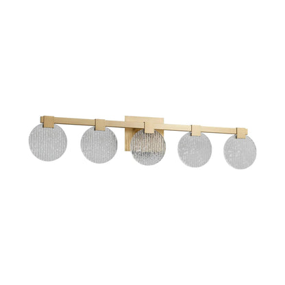 Axiom LED Bath Vanity Light in Aged Brass (5-Light).