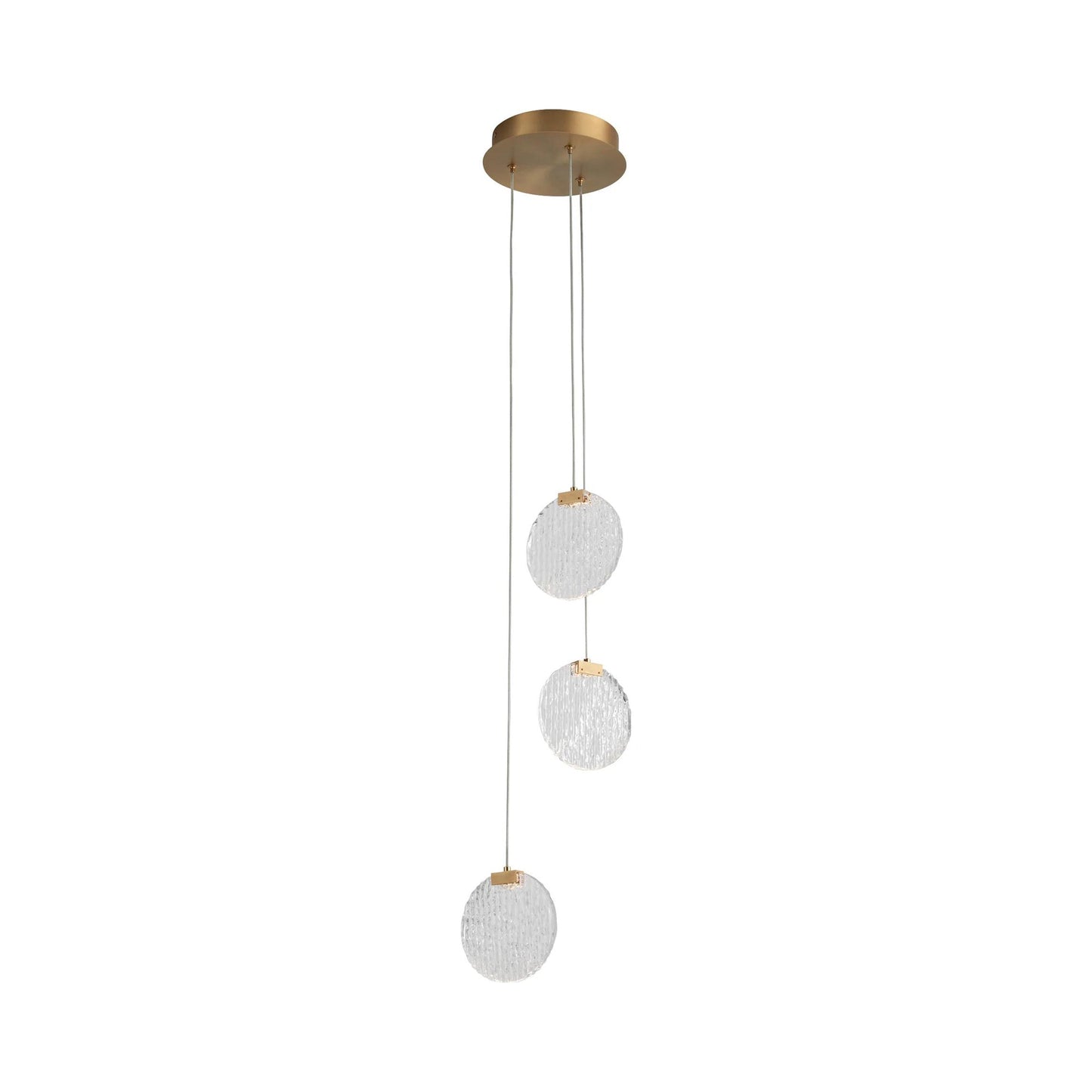 Axiom LED Pendant Light in Aged Brass (3-Light).