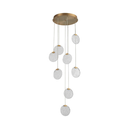 Axiom LED Pendant Light in Aged Brass (8-Light).