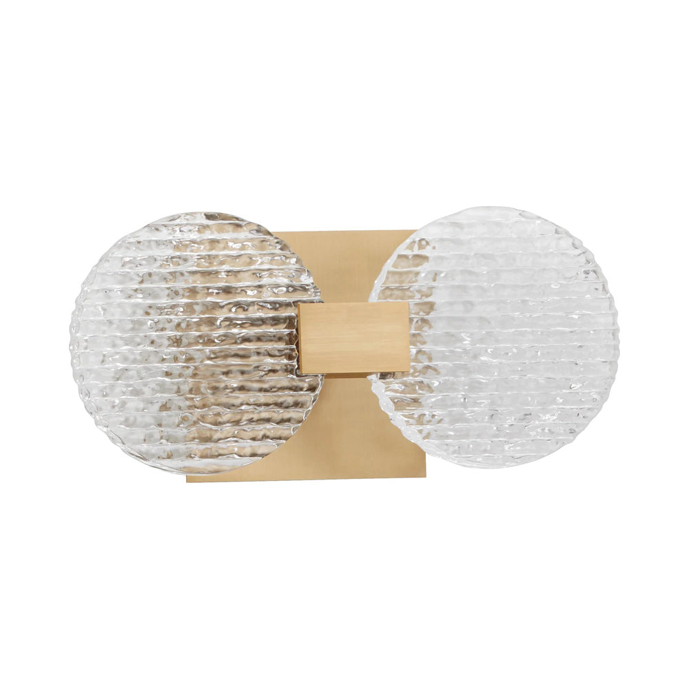 Axiom LED Wall Light in Aged Brass.