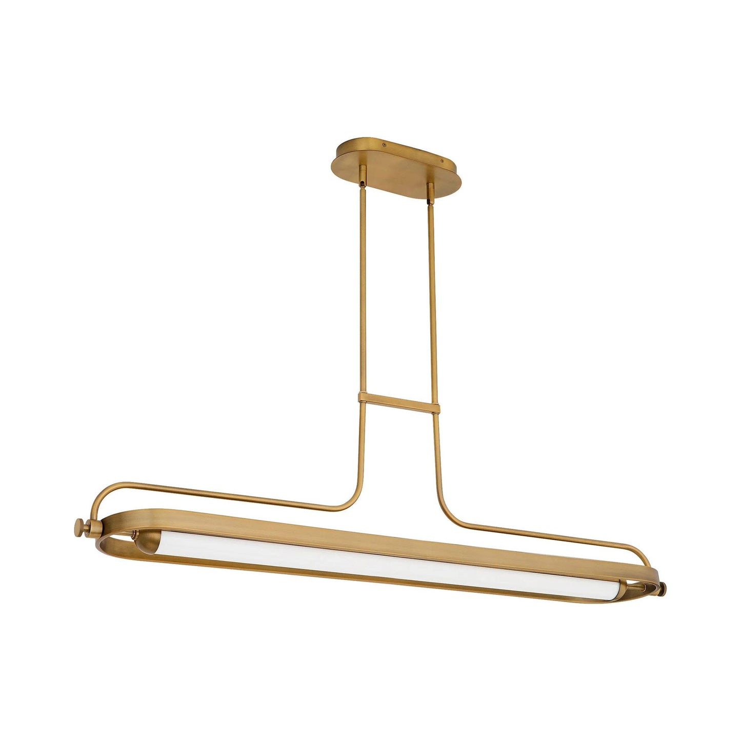Braem Linear LED Chandelier in Brushed Brass.