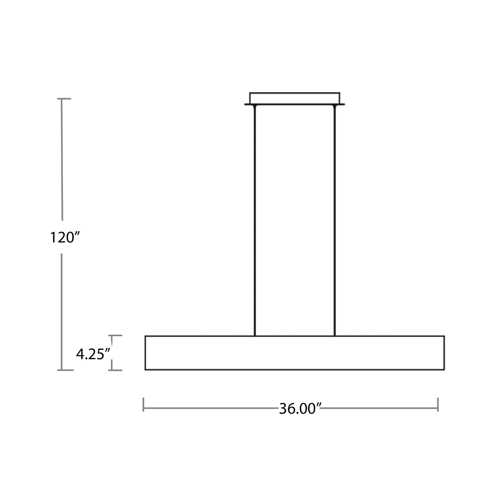 Brio Linear LED Pendant Light - line drawing.