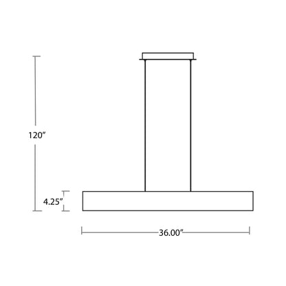 Brio Linear LED Pendant Light - line drawing.