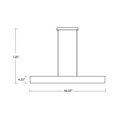 Brio Linear LED Pendant Light - line drawing.