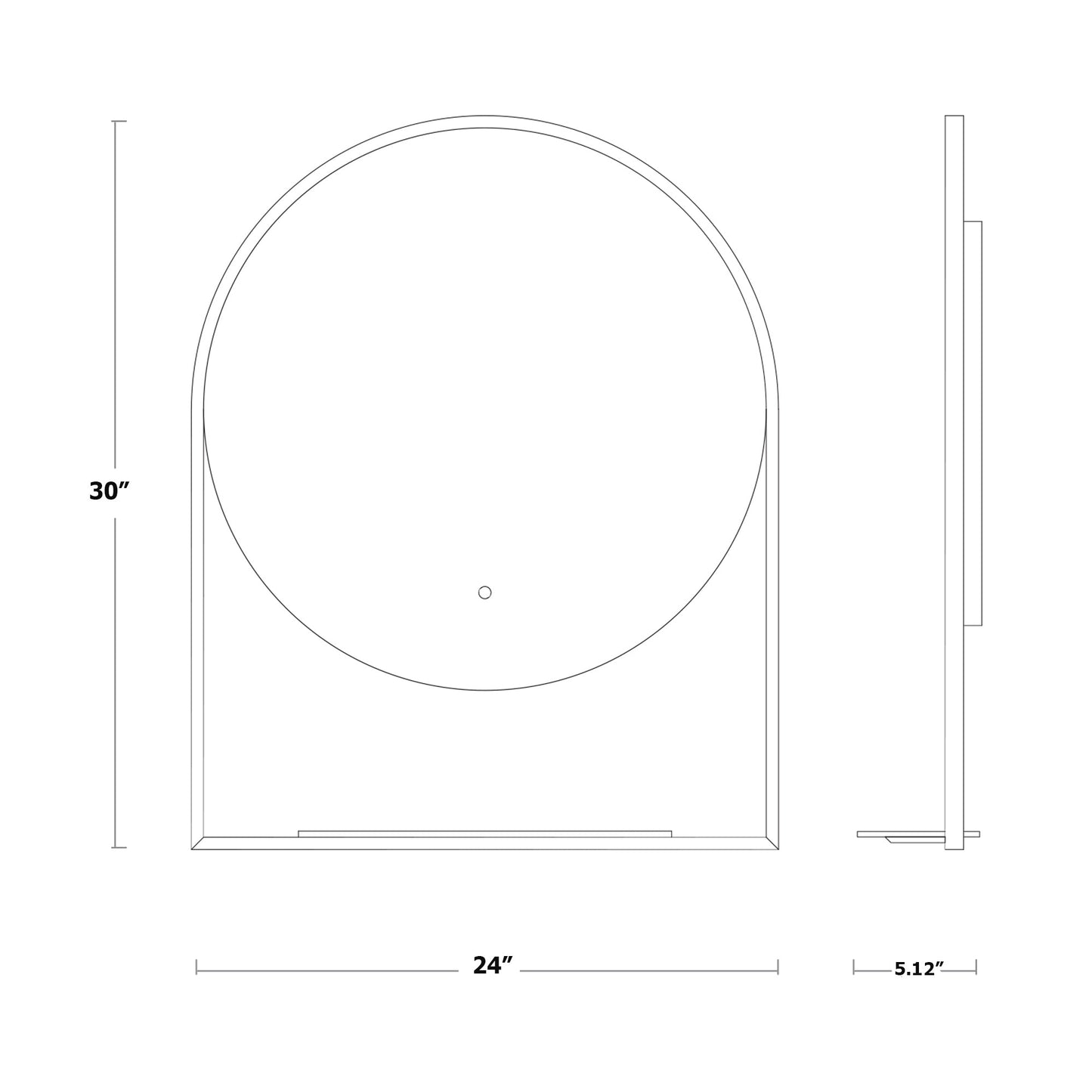 Cassiopea LED Vanity Mirror - line drawing.