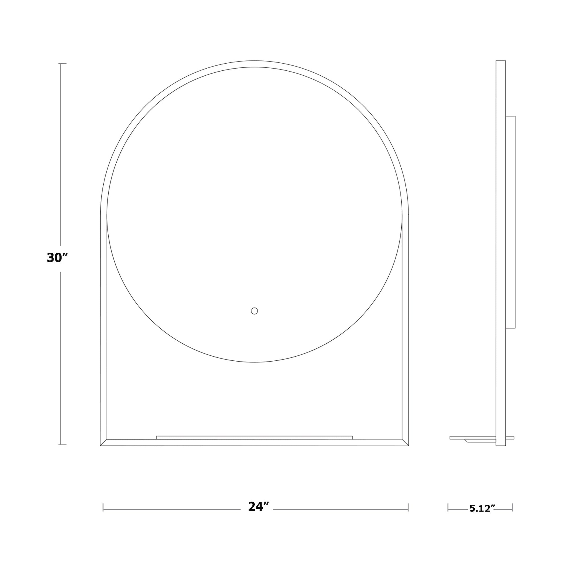 Cassiopea LED Vanity Mirror - line drawing.