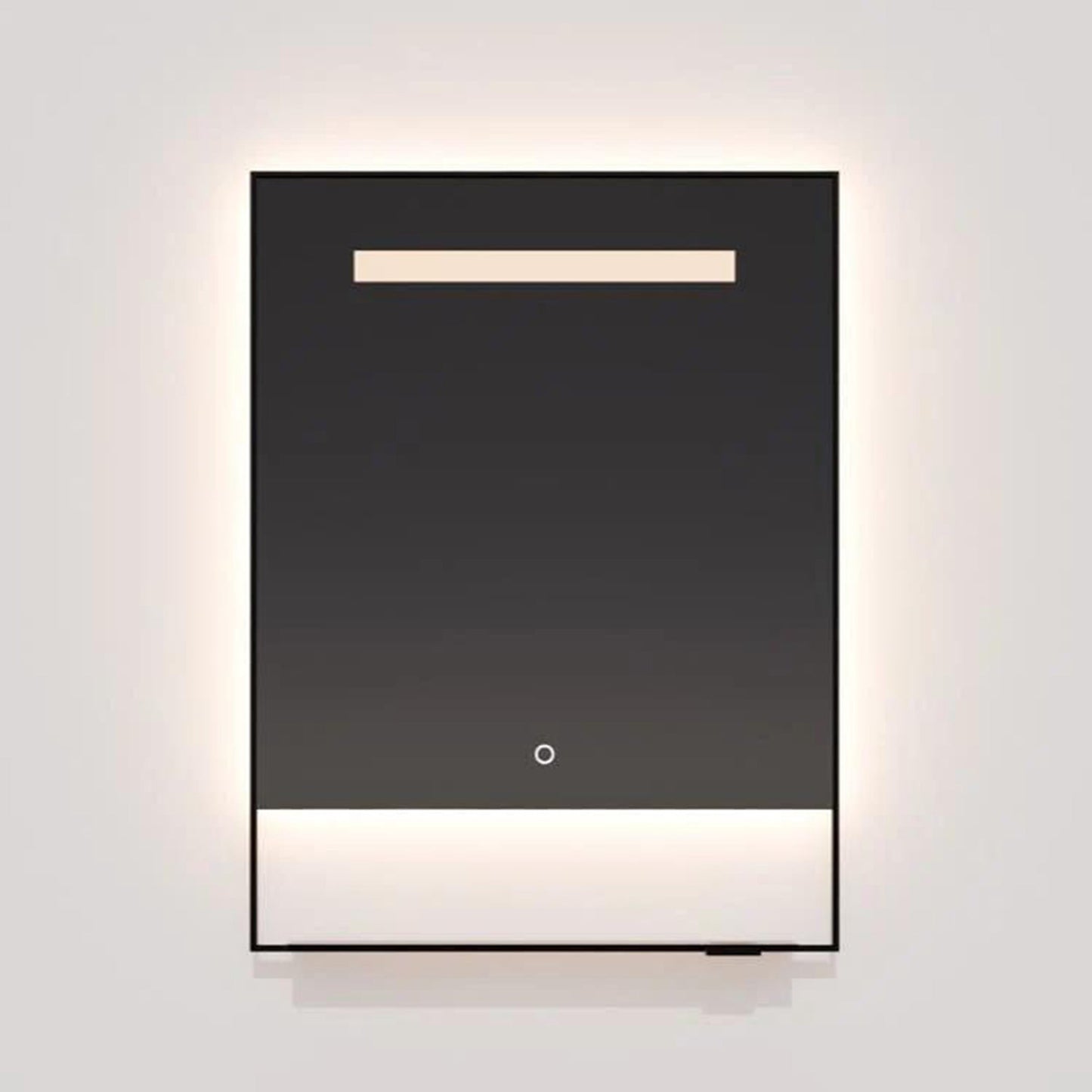 Castore Square LED Wall Mirror in Detail.