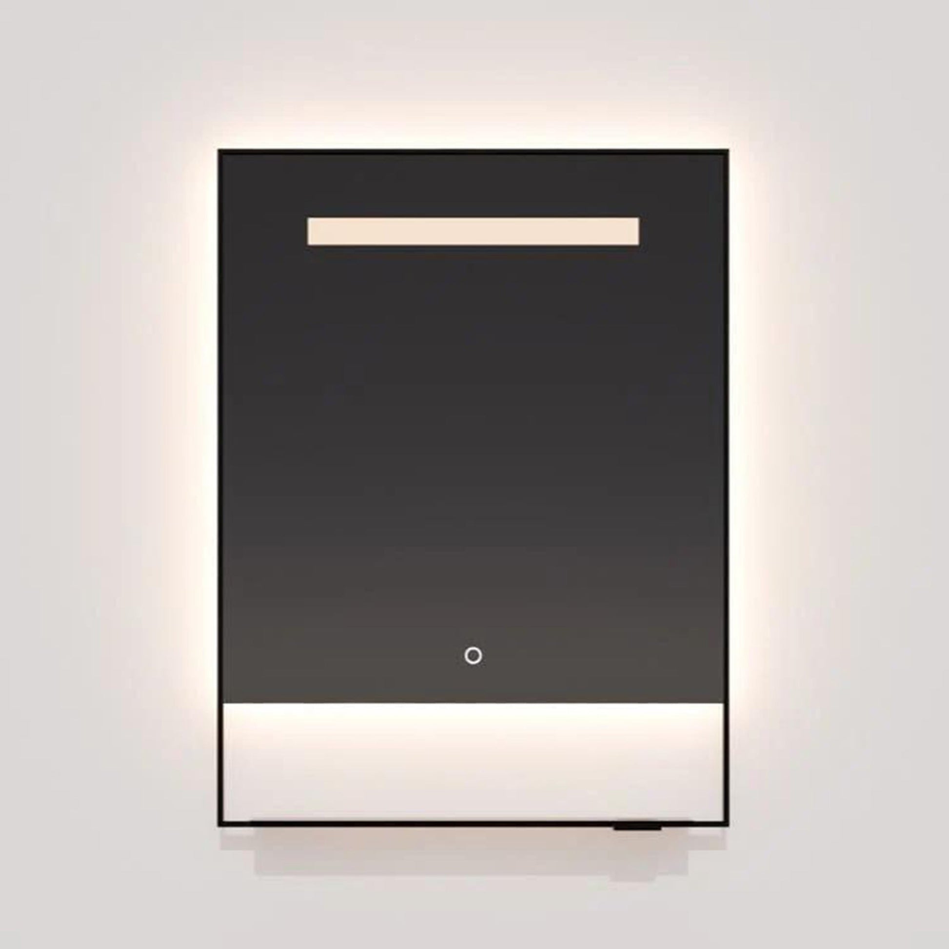 Castore Square LED Wall Mirror in Detail.