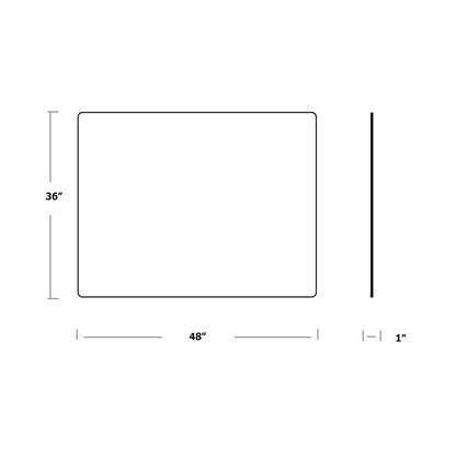 Compact Rectangle LED Wall Mirror - line drawing.