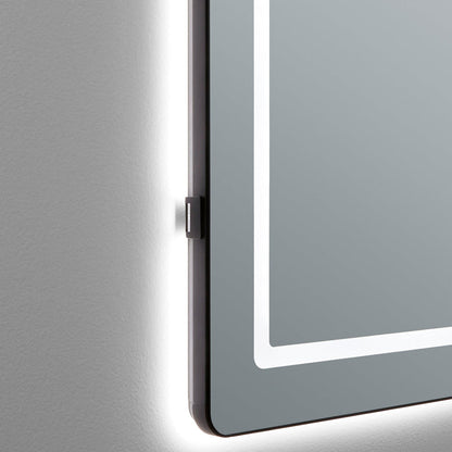 Compact Square LED Wall Mirror in Detail.
