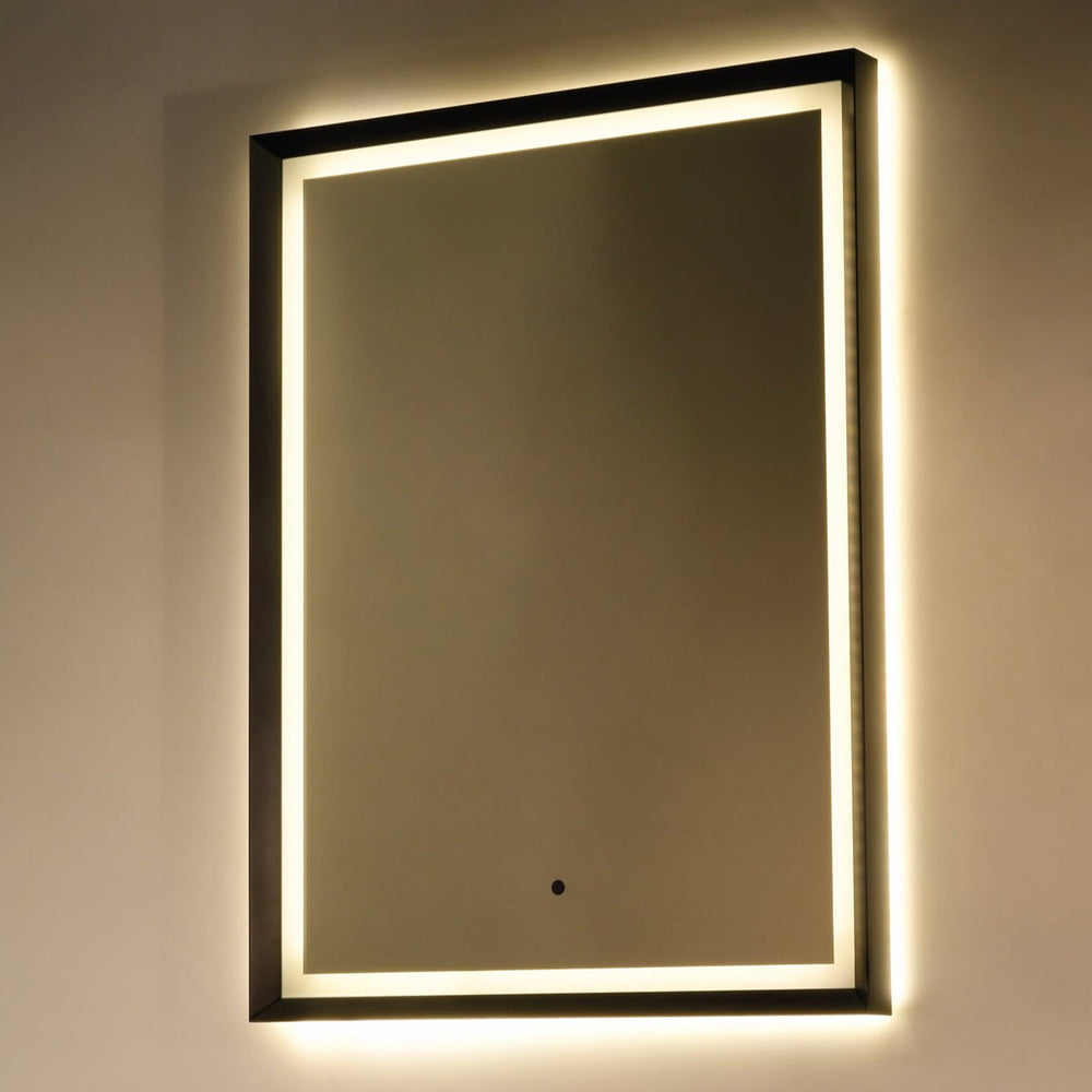 Dusk Rectangle LED Wall Mirror in Detail.