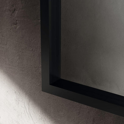 Dusk Rectangle LED Wall Mirror in Detail.