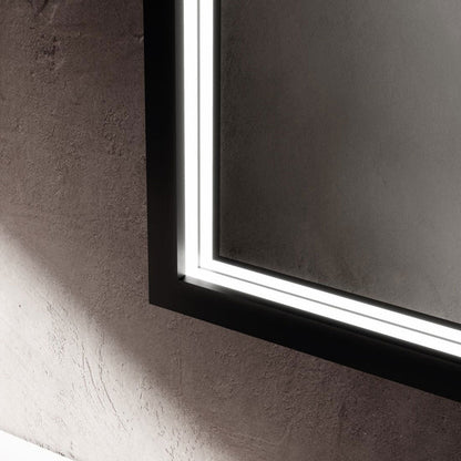 Dusk Rectangle LED Wall Mirror in Detail.