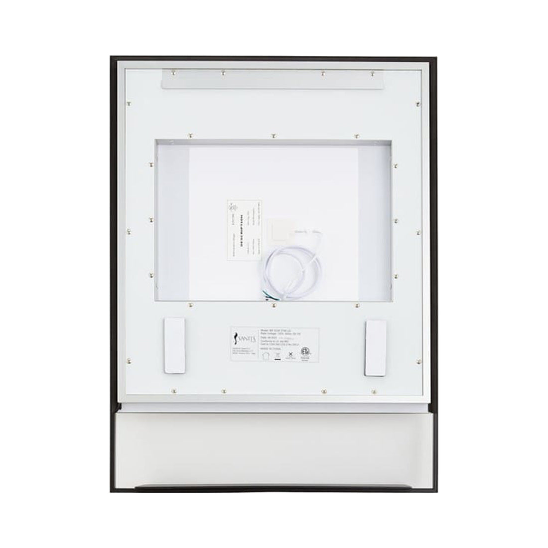 Dusk Rectangle LED Wall Mirror in Detail.