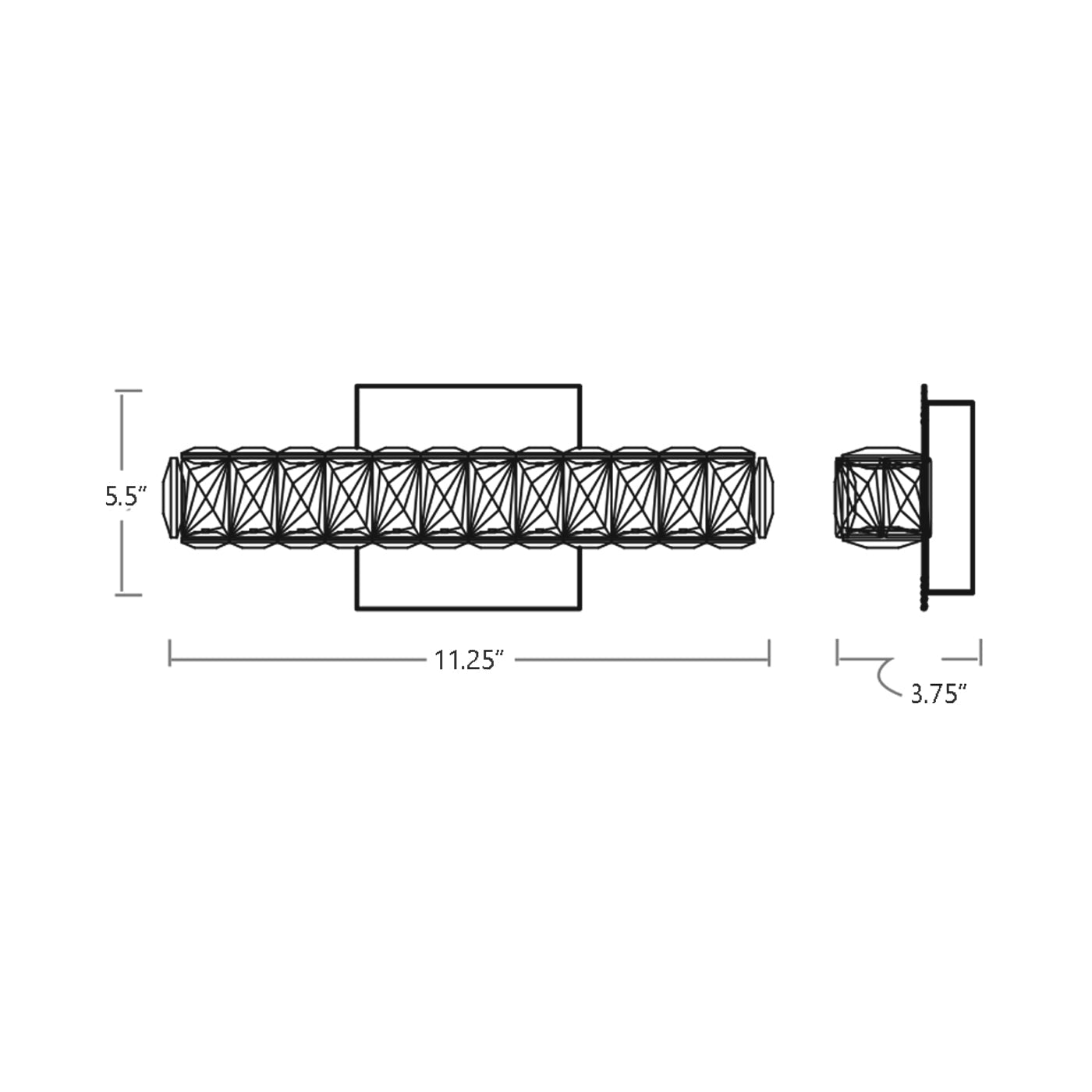 Élan LED Bath Vanity Light - line drawing.