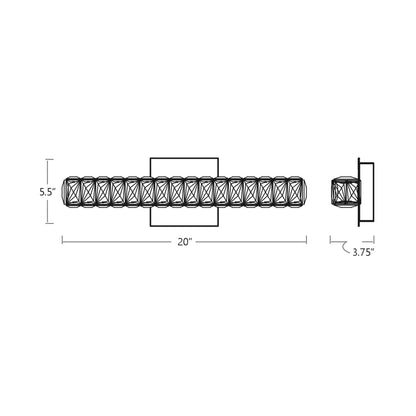 Élan LED Bath Vanity Light - line drawing.