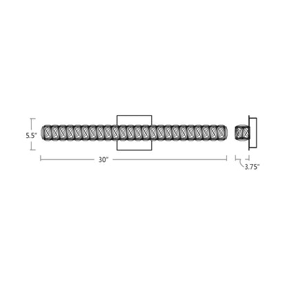 Élan LED Bath Vanity Light - line drawing.