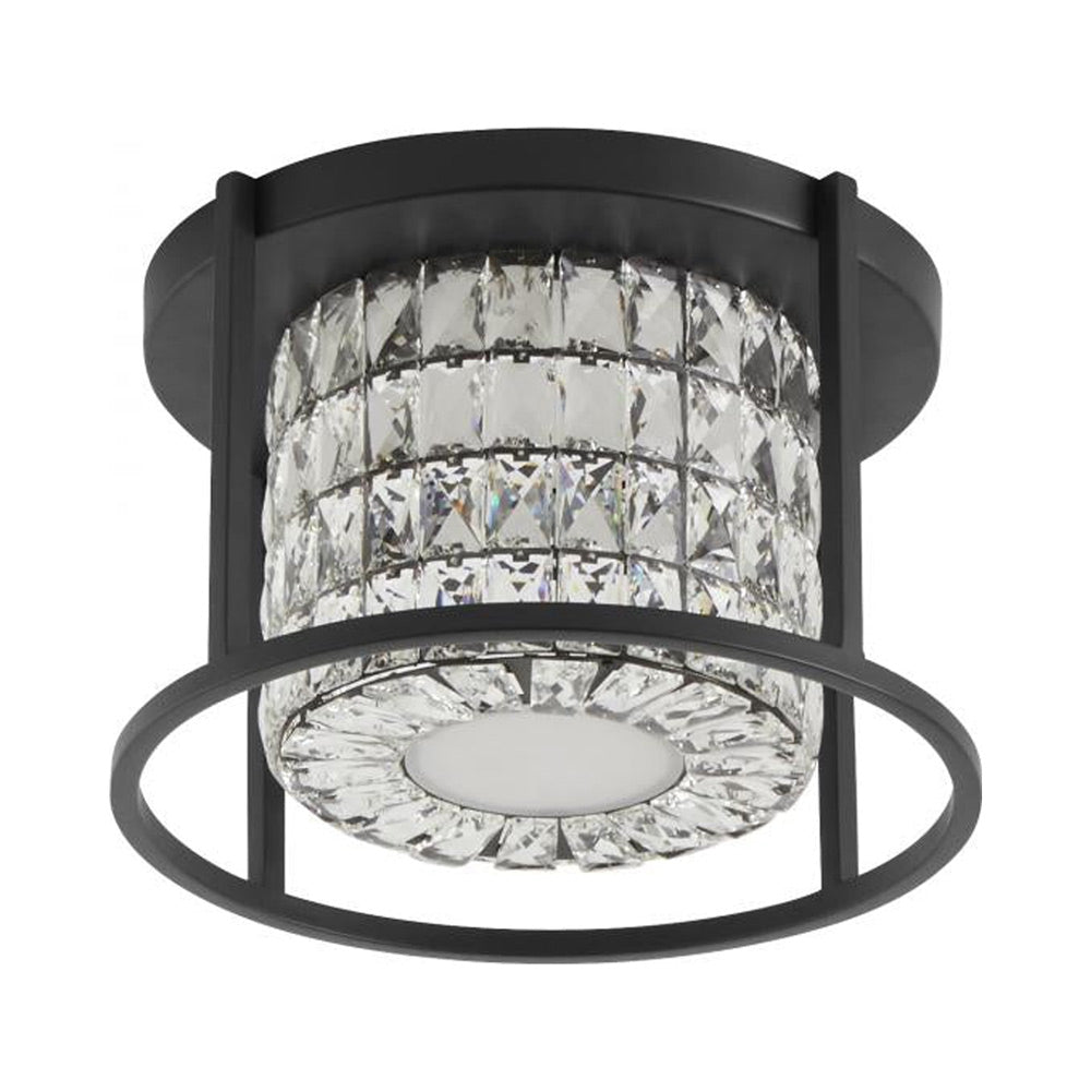 Élan LED Semi Flush Mount Ceiling Light in Black.