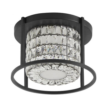 Élan LED Semi Flush Mount Ceiling Light in Black.