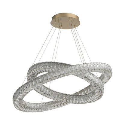 Élan Ring LED Chandelier in Aged Brass.