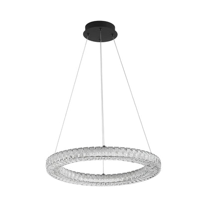 Élan Ring LED Pendant Light in Black (24-Inch).