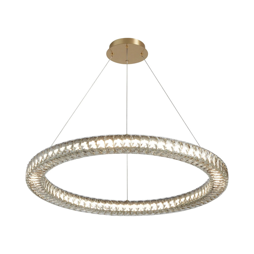 Élan Ring LED Pendant Light in Aged Brass (32-Inch).