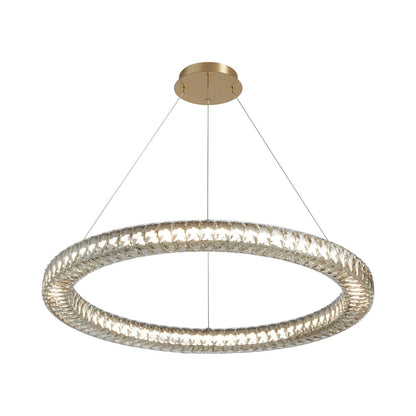 Élan Ring LED Pendant Light in Aged Brass (32-Inch).