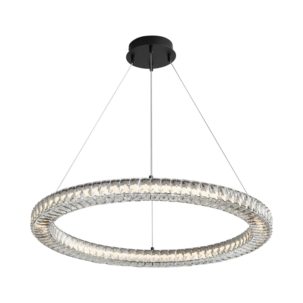 Élan Ring LED Pendant Light in Black (32-Inch).