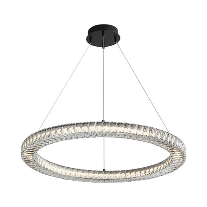 Élan Ring LED Pendant Light in Black (32-Inch).