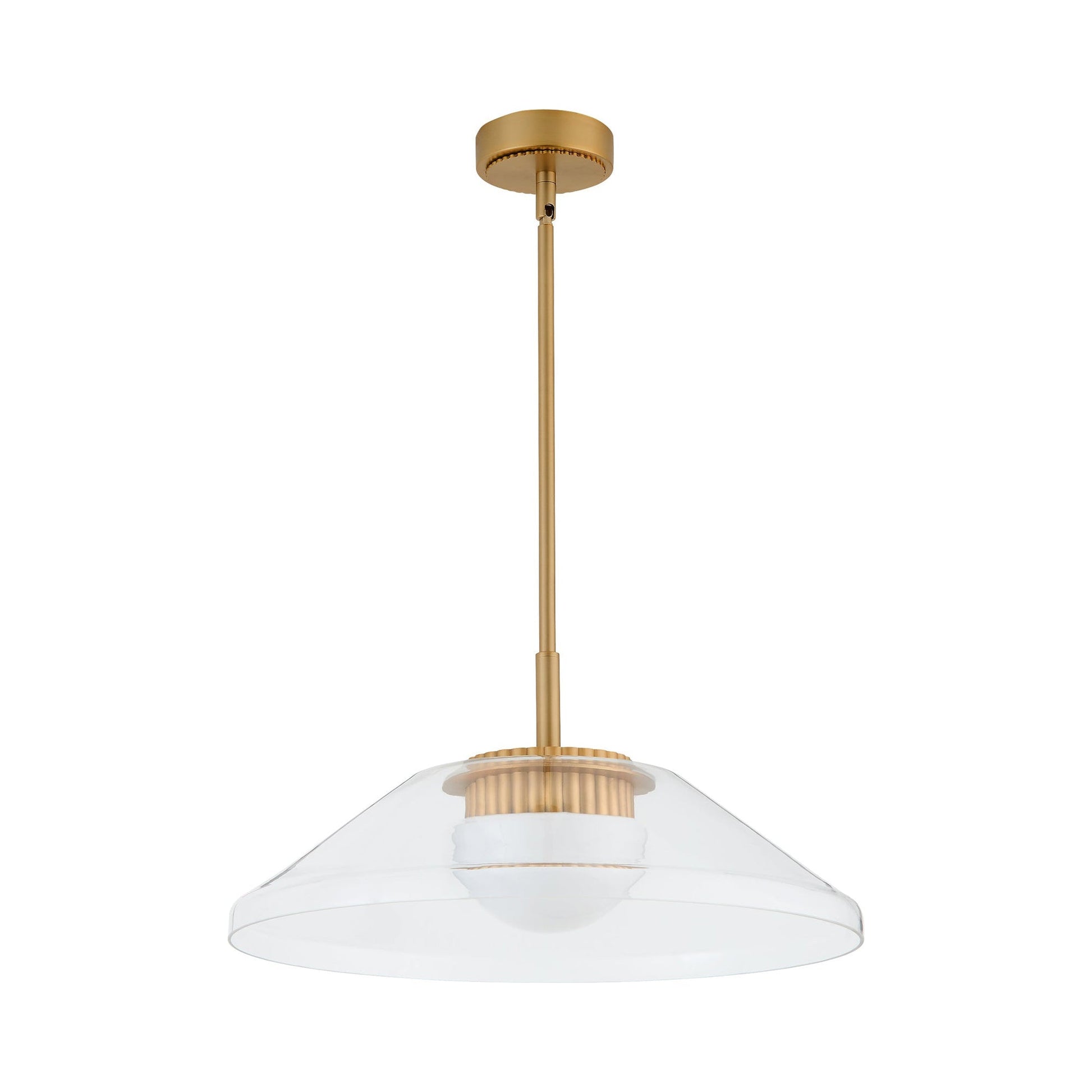 Eros LED Pendant Light in Brushed Brass.