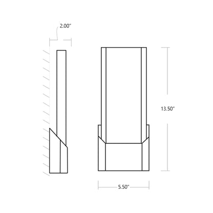 Esprit Outdoor LED Wall Light - line drawing.